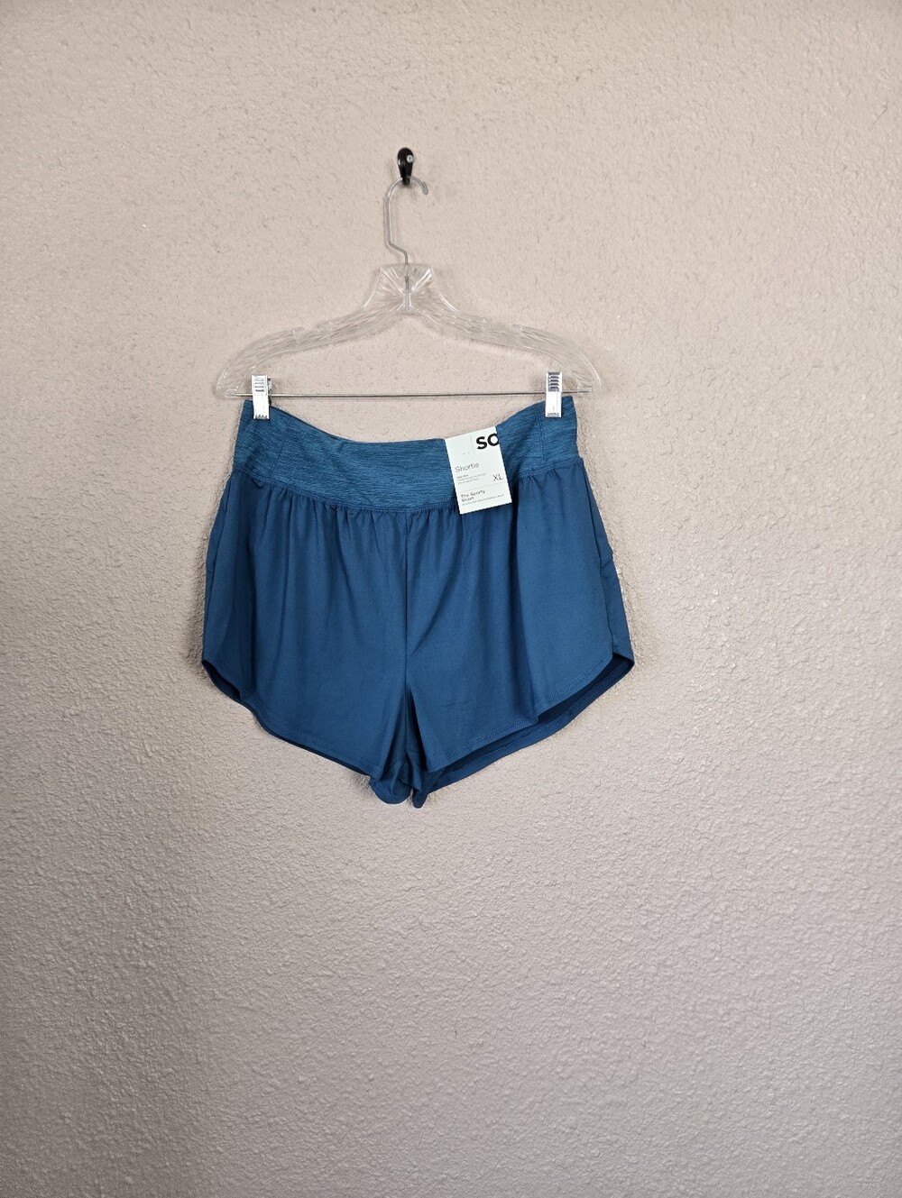 SO - Teal Hi Rise Shortie Running Shorts Size XL New WithTags #2C2129